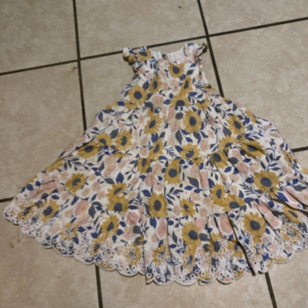 Floral Kids Dress with Ruffle Sleeves